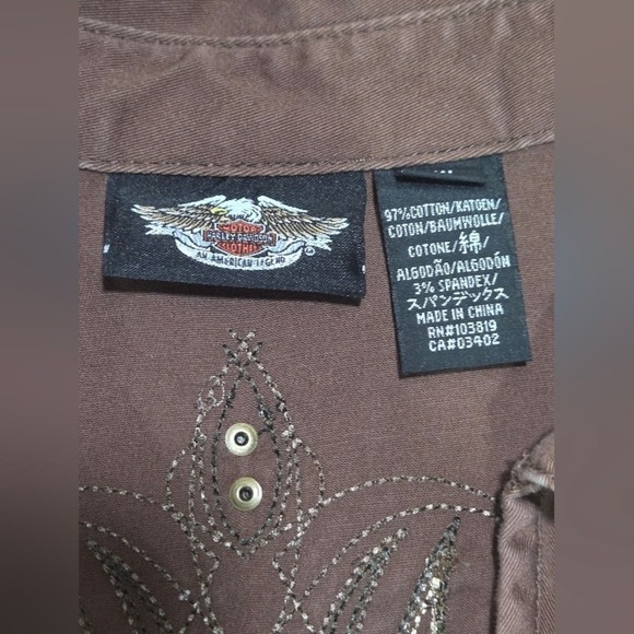 Harley-Davidson Women's Brown Zip Vest Studded Lace-Up Back 1X | Charity Item - Picture 2 of 11